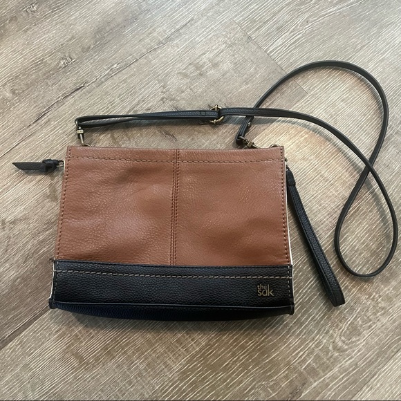 The Sak Handbags - The sak crossbody/clutch leather purse in brown/black/cream